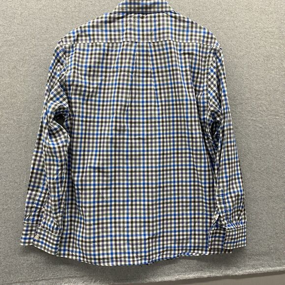 Johnnie O Shirt Mens Extra Large Button Up Blue Black Gingham Check Long Sleeve - Picture 9 of 10